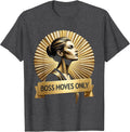 Men's Boss Moves Only Empowerment Design T-Shirt - Dark Heather Grey