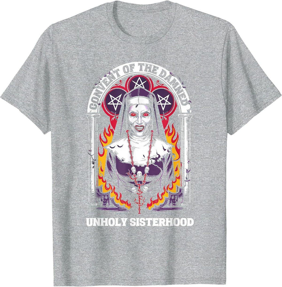 Gothic Antichrist Dark Art Church of Satan 666 Baphomet T-Shirt - Heather Grey