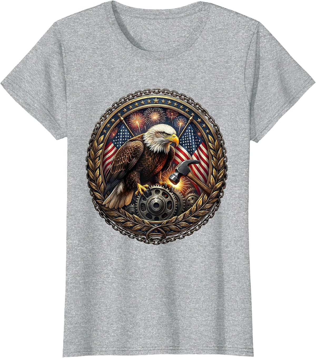 Women's Valley Forge Automotive Blacksmith Hammer Timing Gear T-Shirt - Heather Grey
