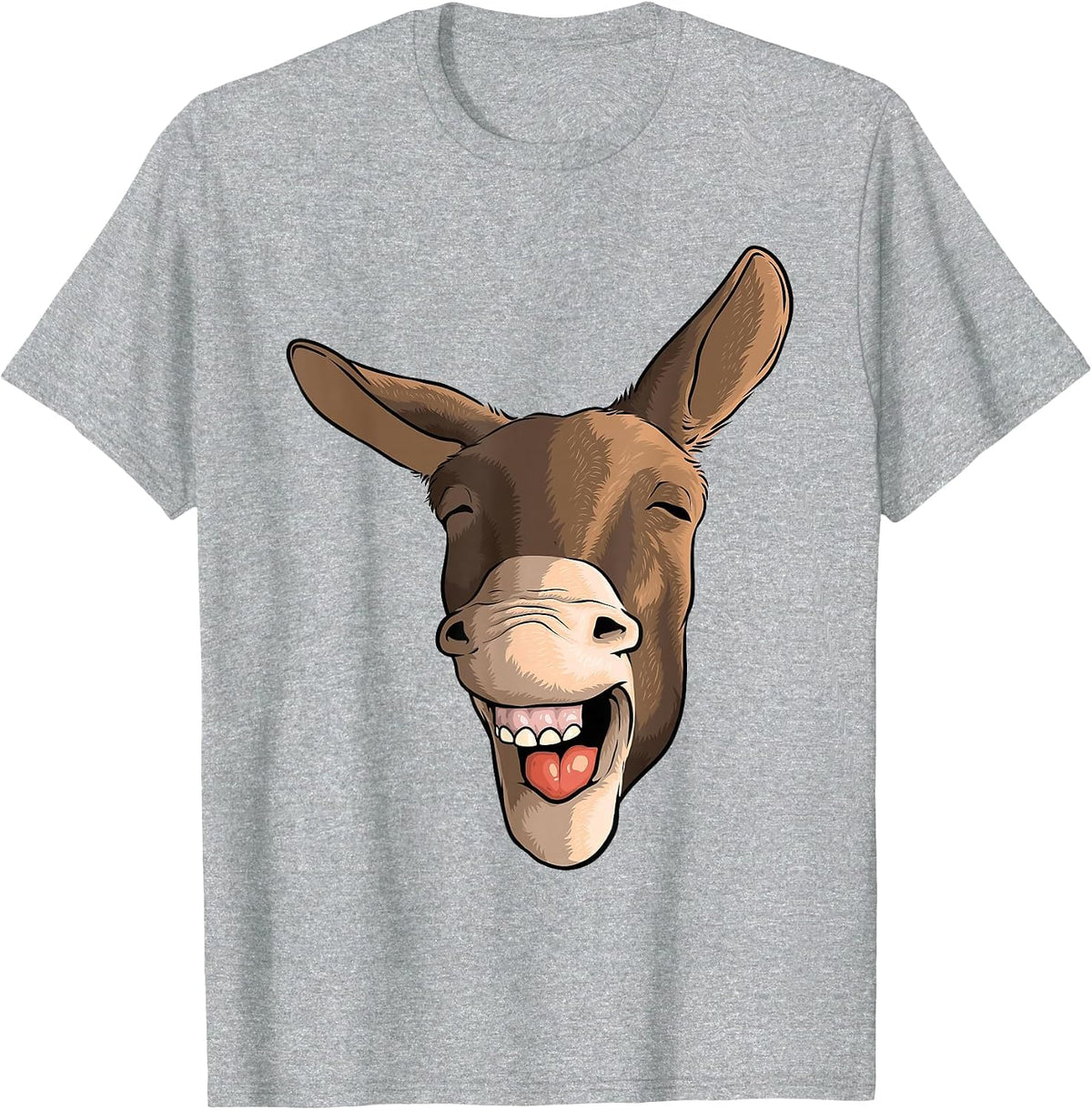 Funny Donkey Art for Men Women Kids Donkey Lover Farm Animal T-Shirt - Heather Grey