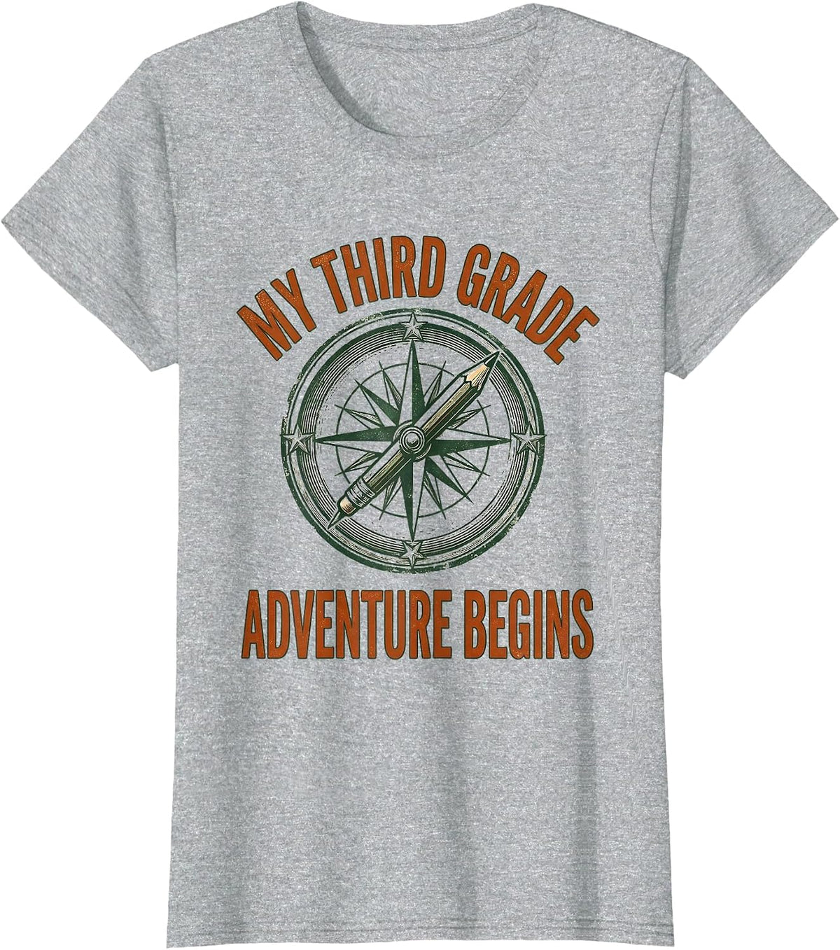 Women's My Third Grade Adventure Begins Vintage Third Grade Back T-Shirt - Heather Grey