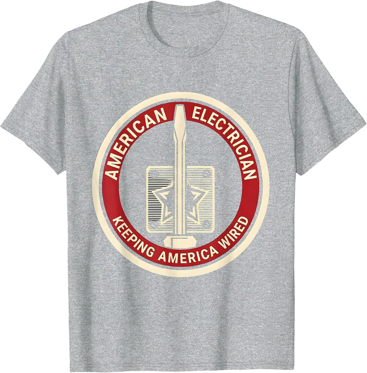 Men's American Electrician, Keeping America Wired Electrician T-Shirt - Heather Grey