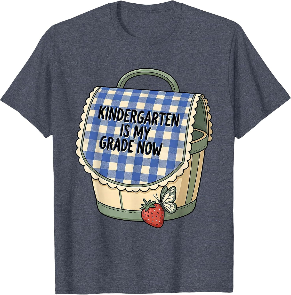Kindergarten Is My Grade Now Cute Back To School First Day T-Shirt - Heather Blue