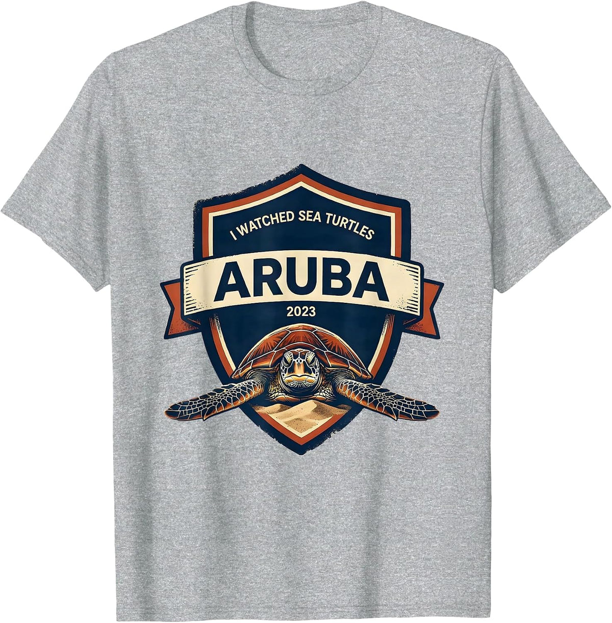 Men's I WATCHED SEA TURTLES ARUBA 2023 Souvenir Turtle Lover T-Shirt - Heather Grey