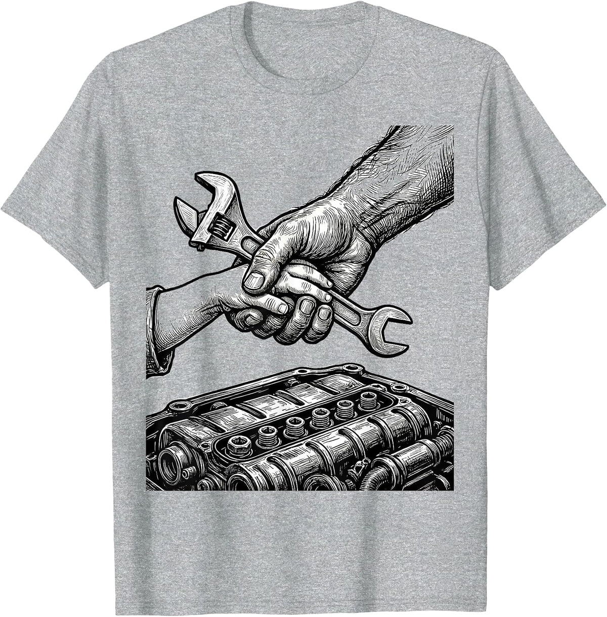Men's Teach Kids to Change Oil Graphic Tee T-Shirt - Heather Grey