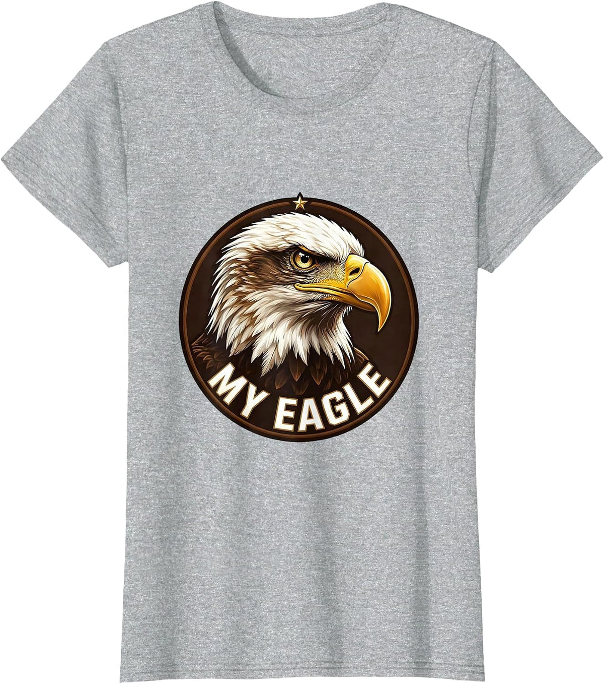 My Eagle Bald Eagle Mascot Fan Pride Family Humor T-Shirt - Heather Grey