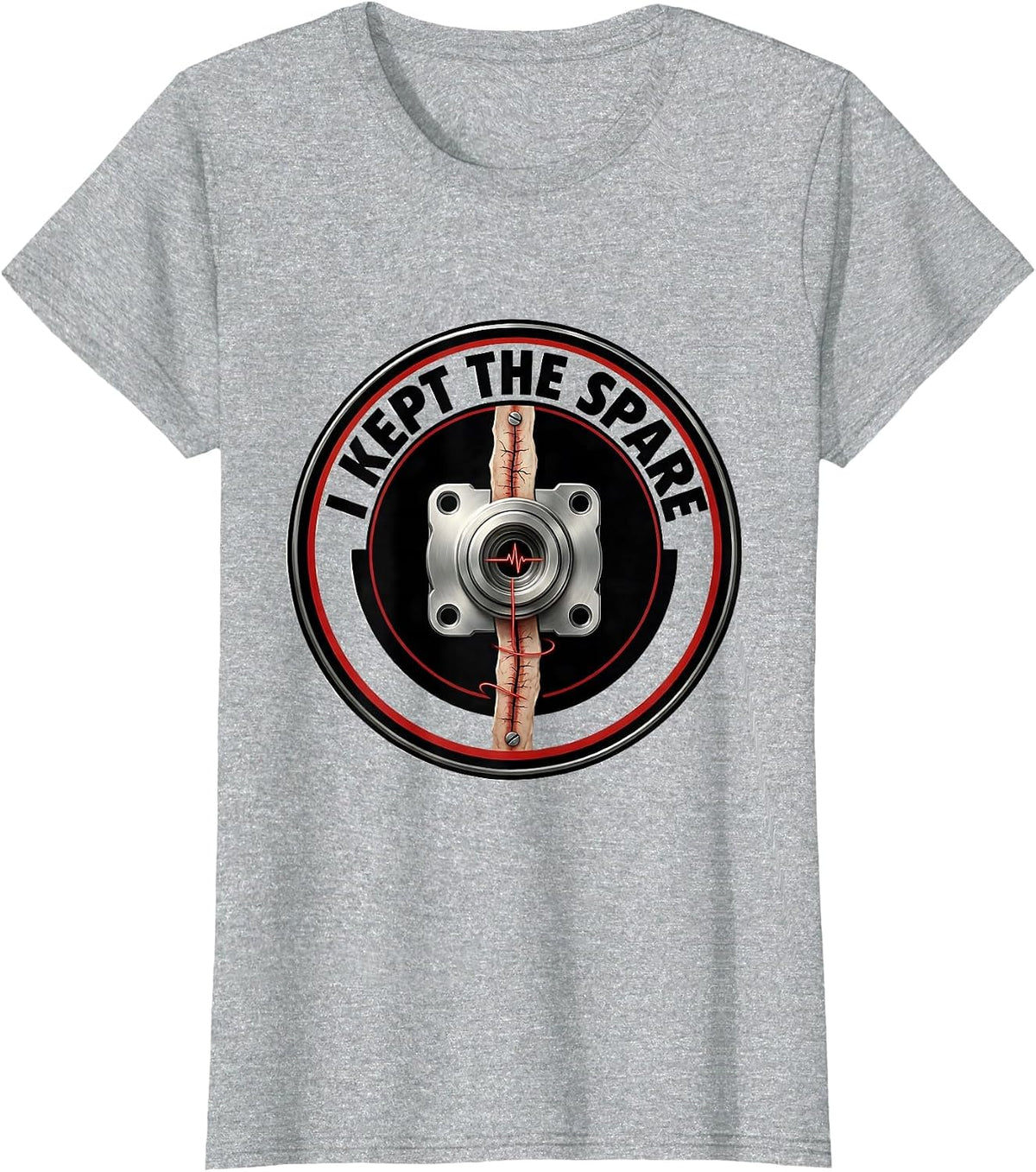 I Kept The Spare Funny Open Heart Surgery Survivor Recovery T-Shirt - Heather Grey