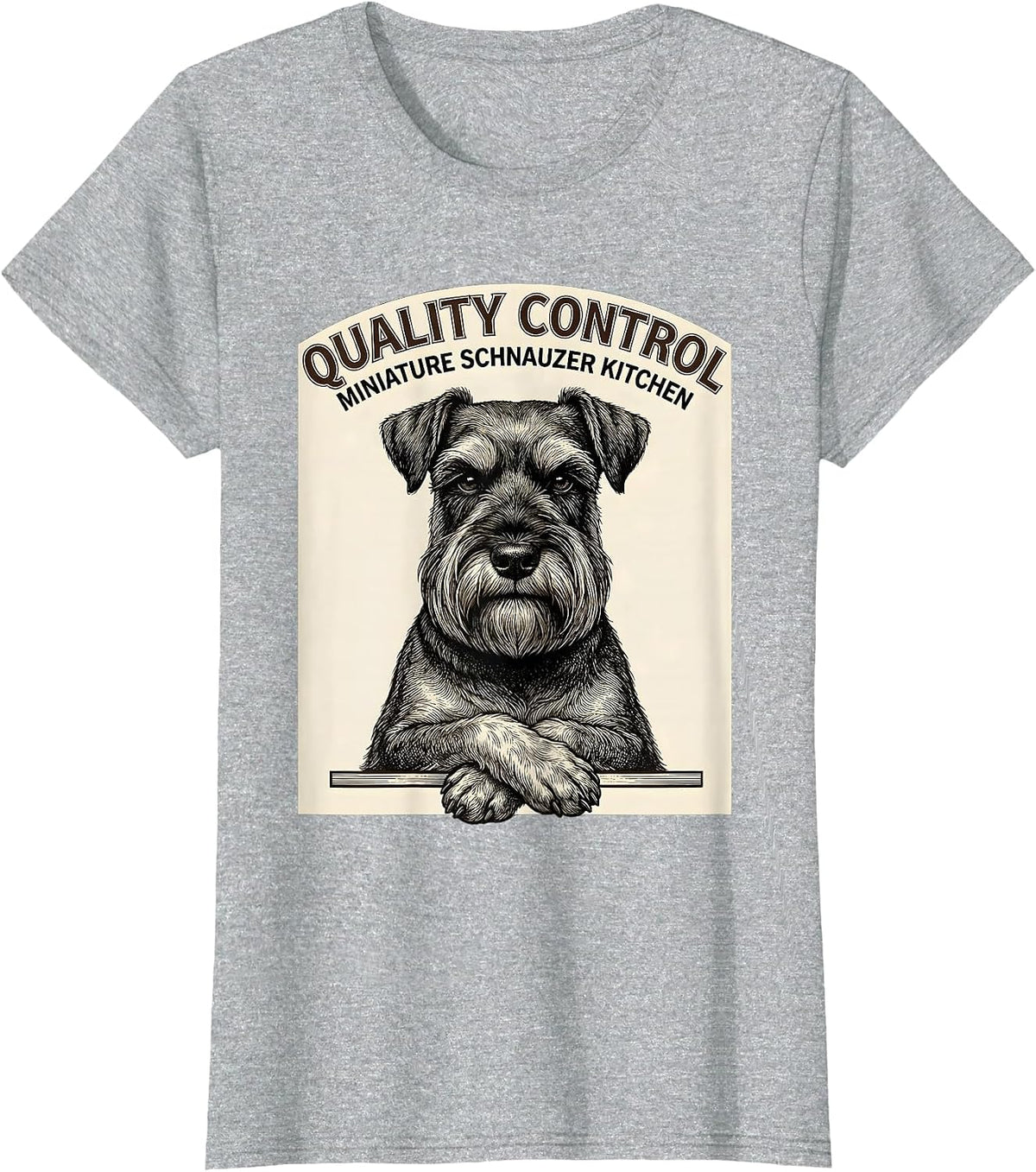 Women's Quality Control Miniature Schnauzer Kitchen Schnauzer Mama T-Shirt - Heather Grey