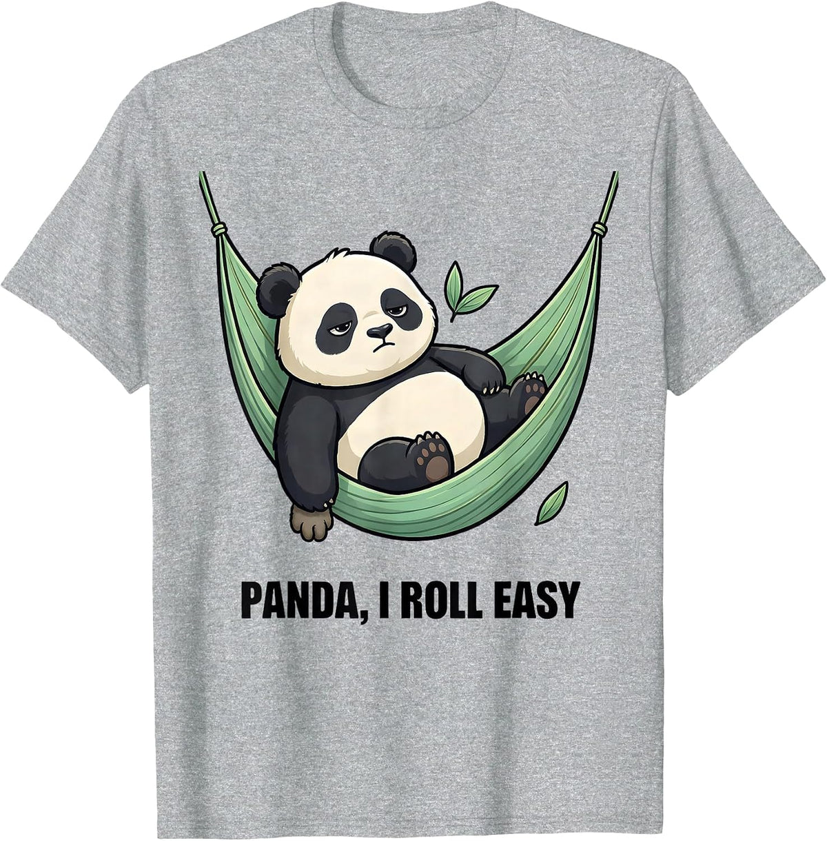 Men's Panda I Roll Easy Cute Kawaii Panda Lover Humor T-Shirt - Heather Grey