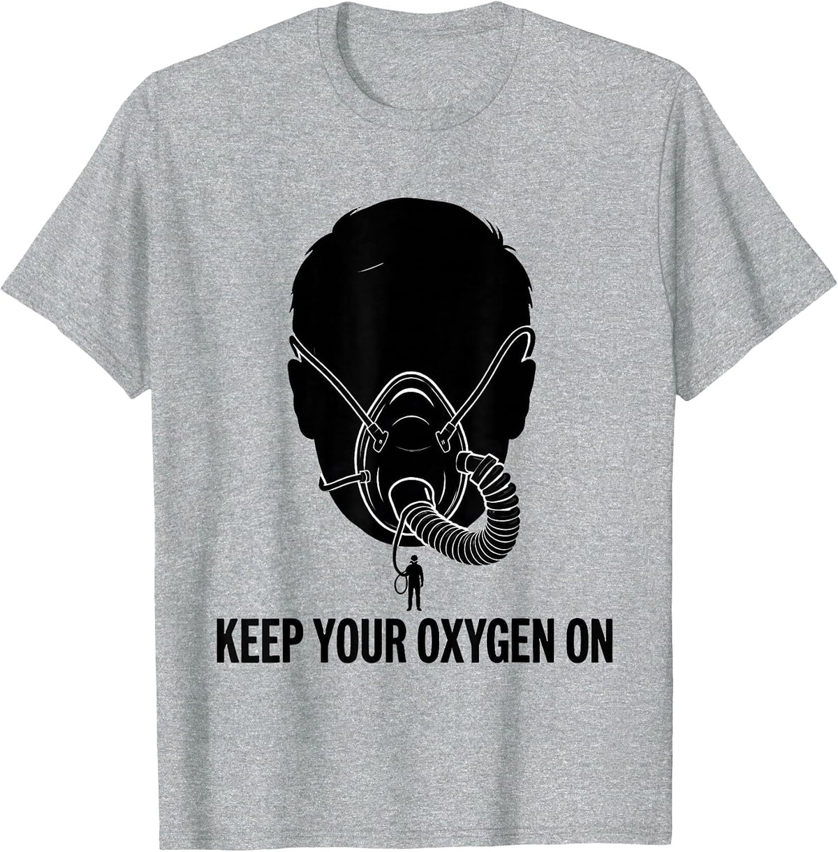 Men's Keep Your Oxygen On Funny Nurse Humor Occupational Pride T-Shirt - Heather Grey