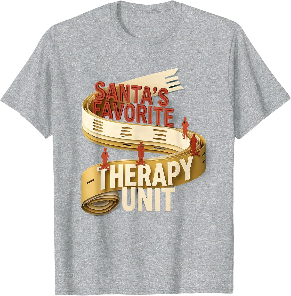 Men's Santa's Favorite Therapy Unit Funny Physical Therapy T-Shirt - Heather Grey