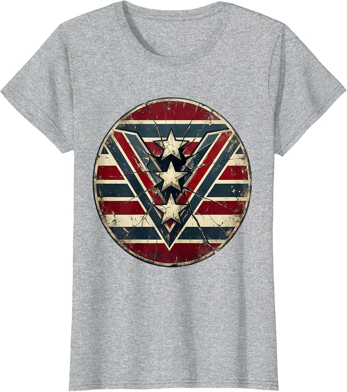 Hot Rod Engine Burst American Power Graphic T-Shirt - Heather Grey