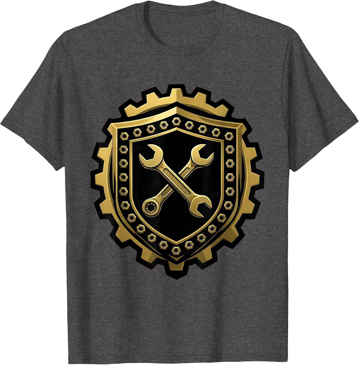 Men's Pit Crew Wrench and Socket Set Crossed Graphic T-Shirt - Dark Heather Grey