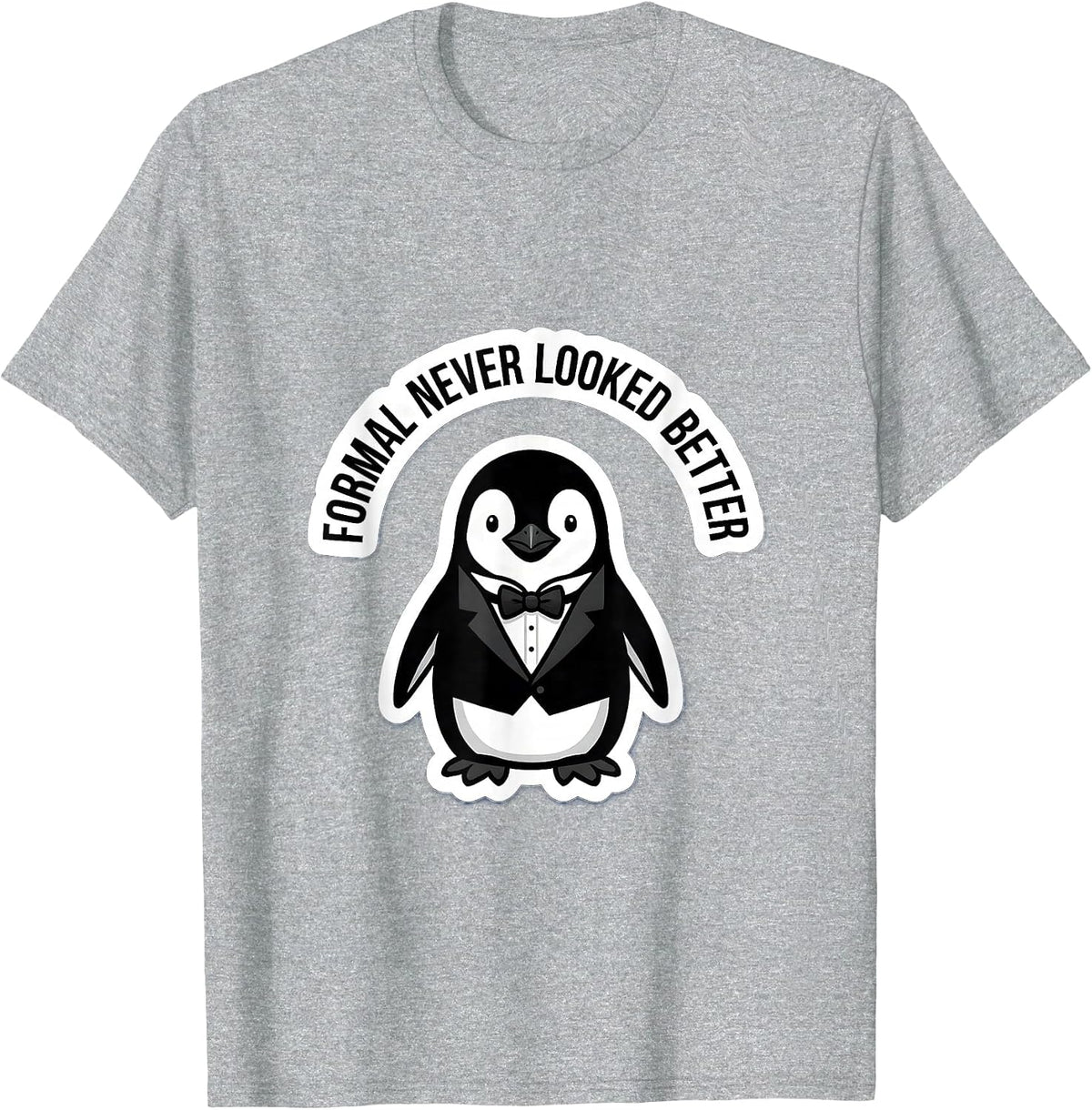 Men's Formal Never Looked Better Tuxedo Design T-Shirt - Heather Grey