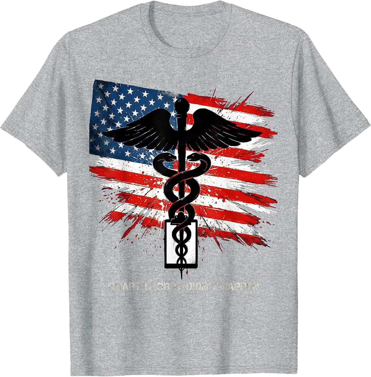 Men's Chart It or It Didn't Happen Nurse Design T-Shirt - Heather Grey