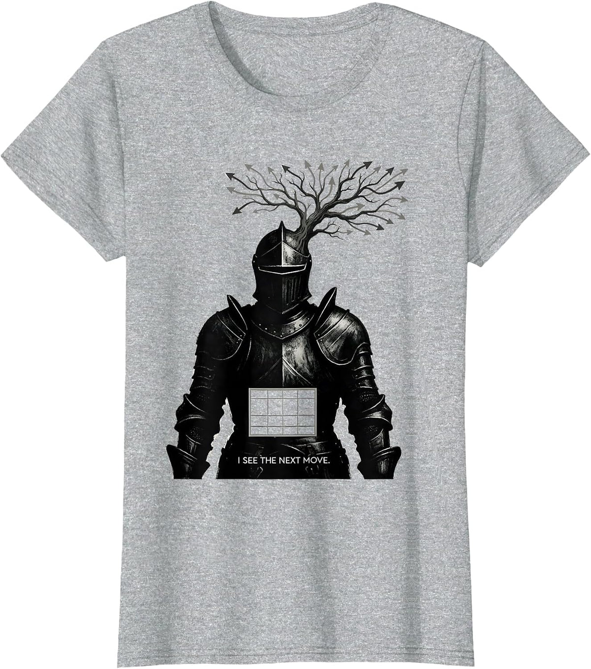 Women's I See The Next Move Funny Chess Player Chess Lover Gift T-Shirt - Heather Grey
