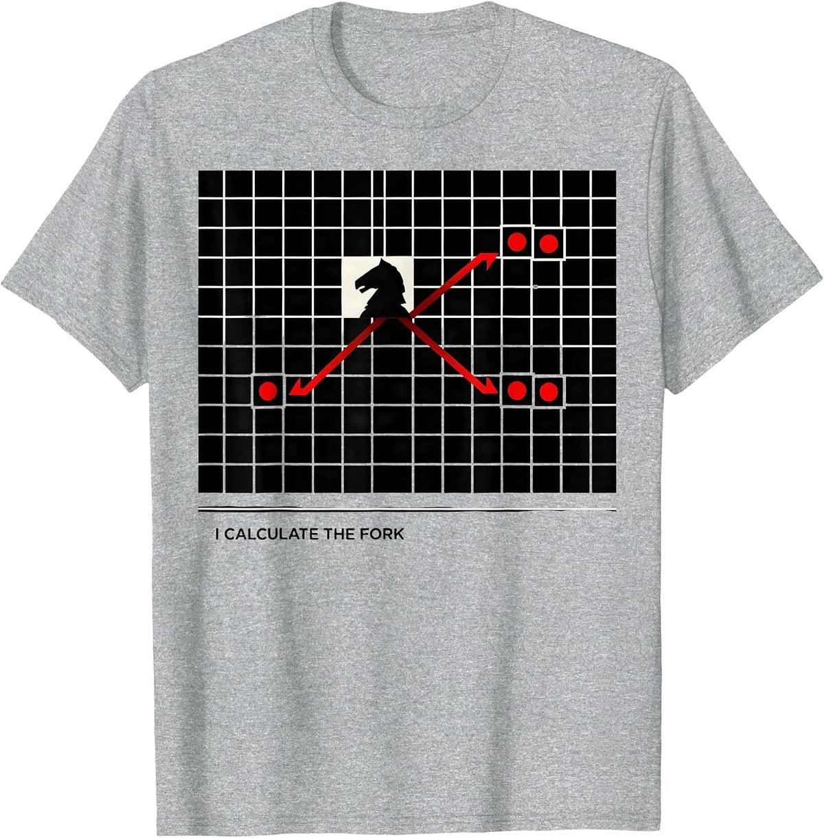 Men's I Calculate The Fork Funny Chess Player Chess Club Humor T-Shirt - Heather Grey