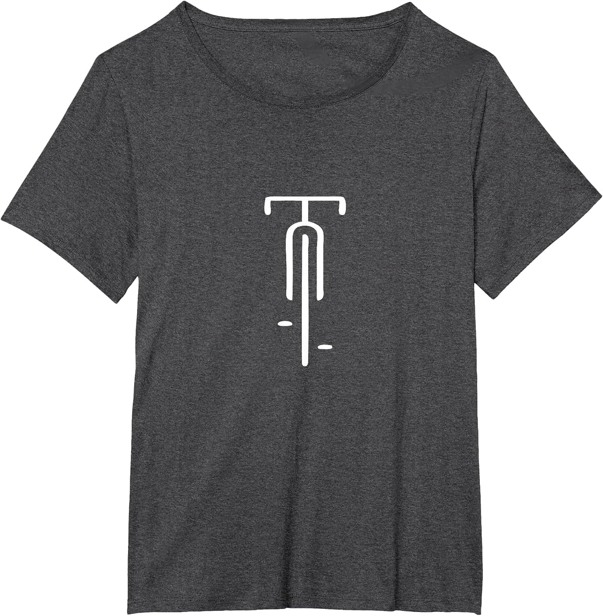 Minimalist Bike Logo for Cycling Lovers T-Shirt - Dark Heather Grey