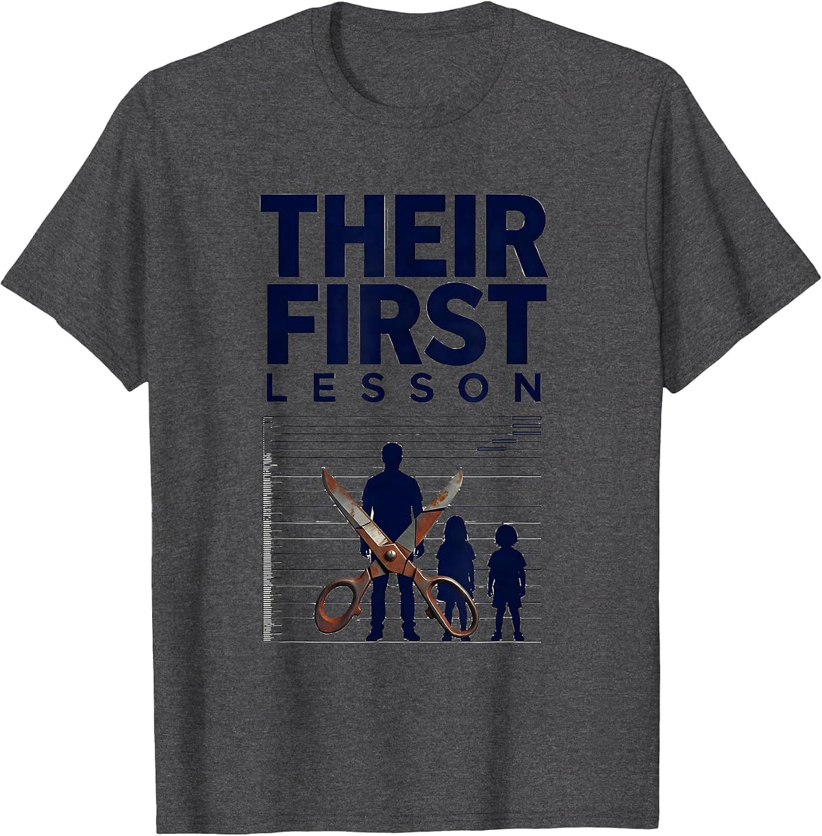 Their First Lesson Head Start Early Childhood Teacher Back T-Shirt - Dark Heather Grey