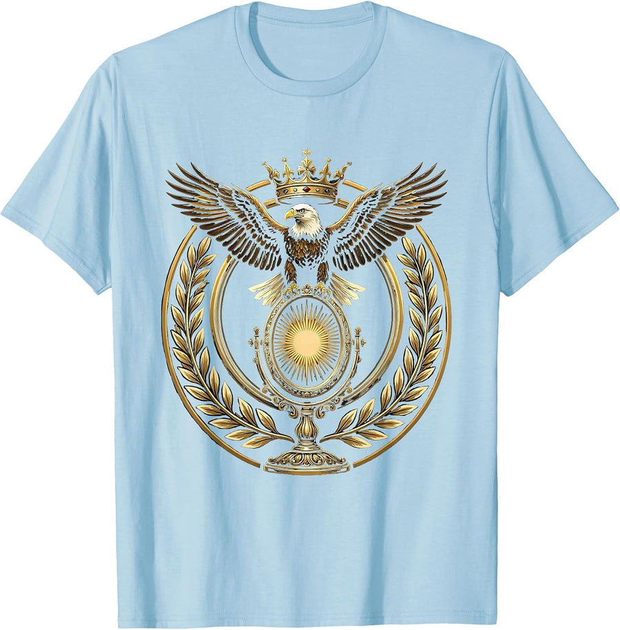 Men's Bold Eagle Vanity Mirror Woke Up Sexy As Hell T-Shirt - Baby Blue