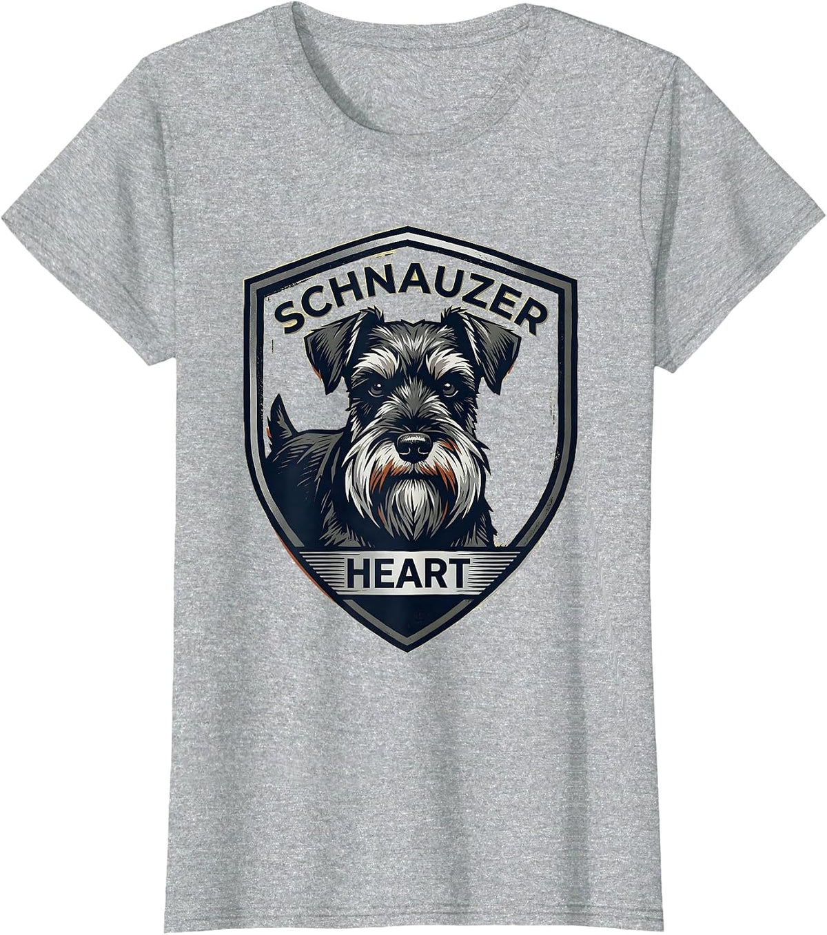 Schnauzer Heart Funny Miniature Schnauzer Lover Gift T-Shirt - Heather Grey