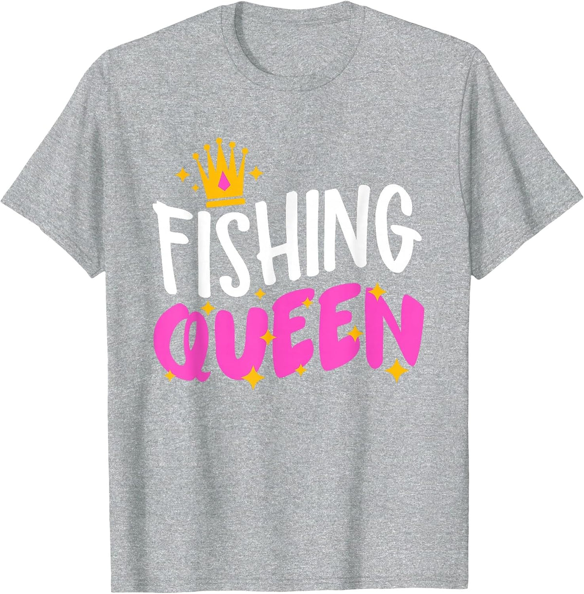 Fishing Queen Funny Fisherman Aquatic Enthusiast Women T-Shirt - Heather Grey