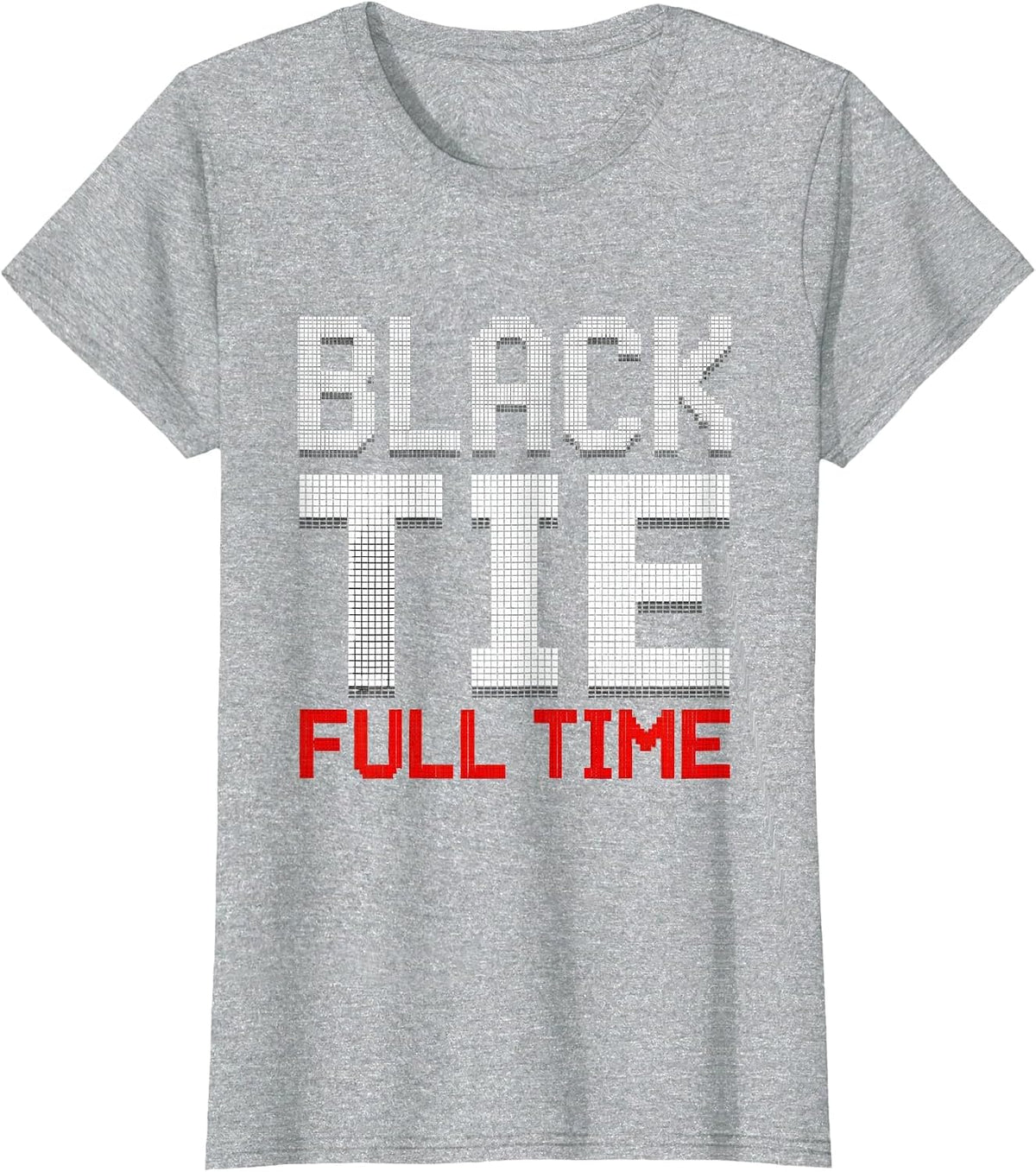 Black Tie Full Time Tuxedo Graphic Design T-Shirt - Heather Grey