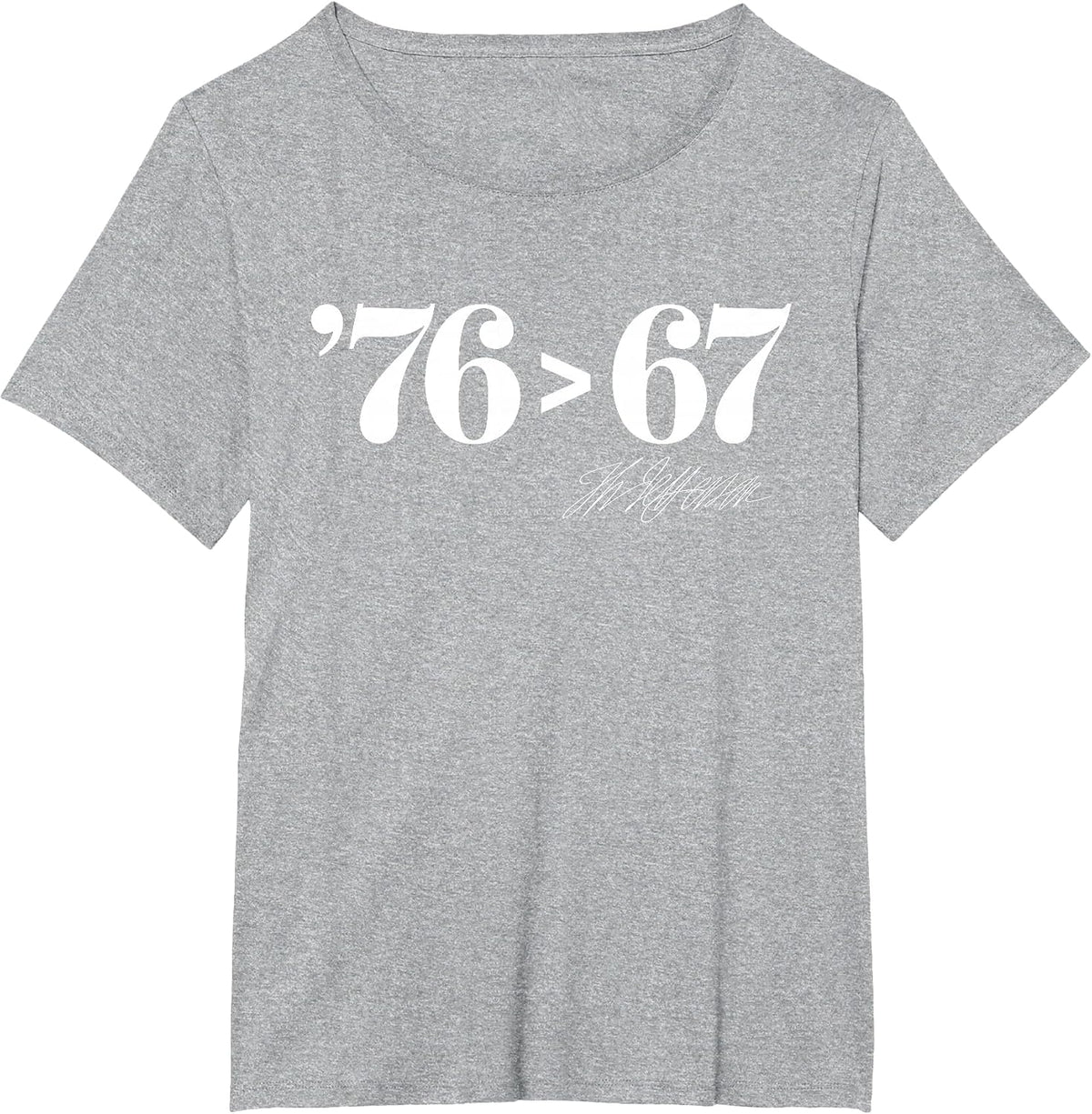 Thomas Jefferson '76 > 67 Self-Evident Minimal Math Humor T-Shirt - Heather Grey