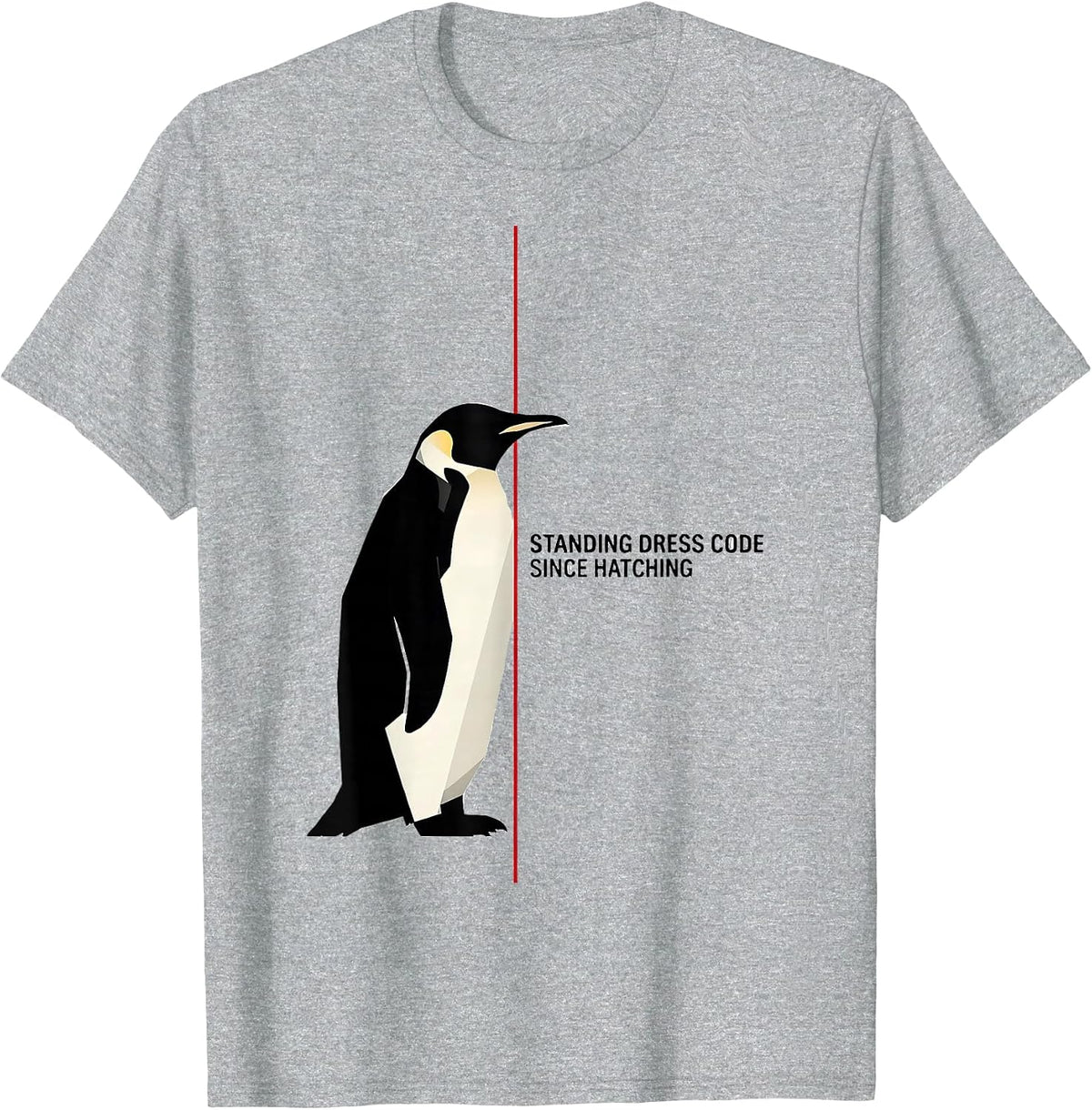 Men's Standing Dress Code Since Hatching Funny Penguin Lover T-Shirt - Heather Grey