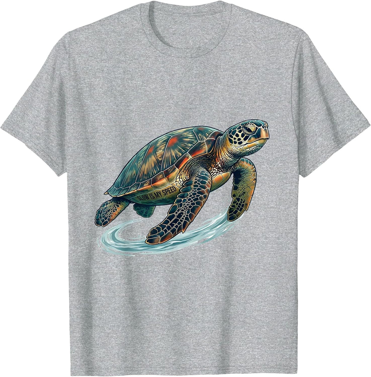 Men's Slow Is My Speed Cute Sea Turtle Ocean Animal Lover T-Shirt - Heather Grey