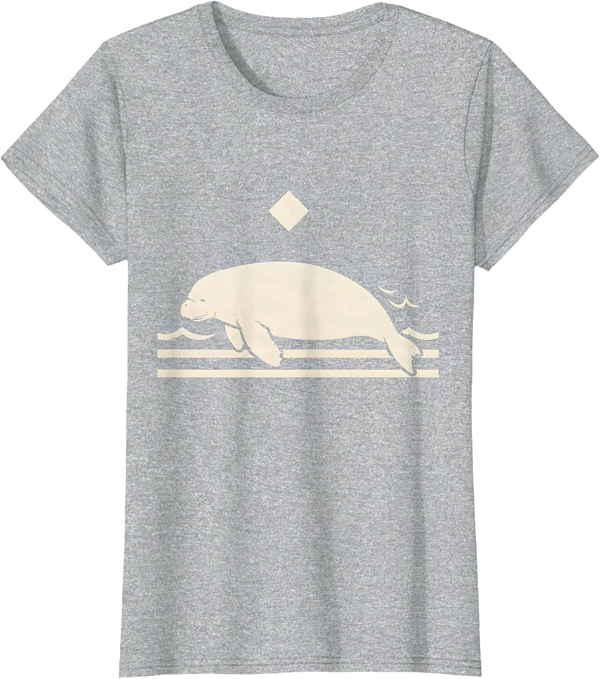 Women's Manatee Silhouette Funny Wildlife Lover Gift T-Shirt - Heather Grey