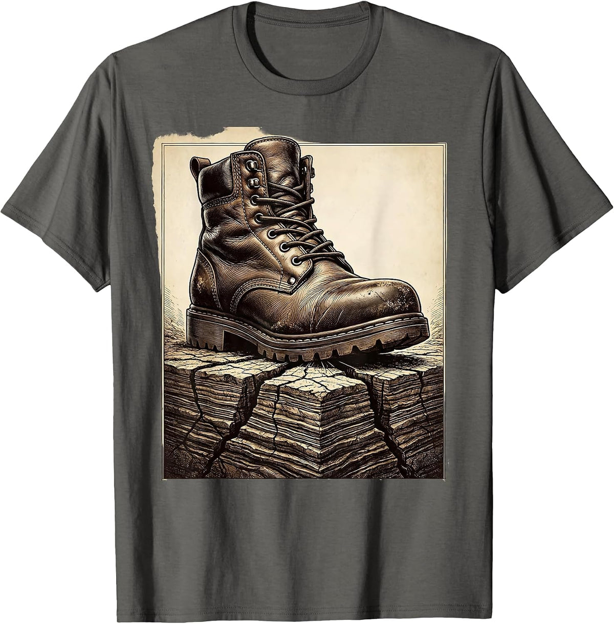 Men's We The People Worker Boot Graphic Design T-Shirt - Asphalt Grey