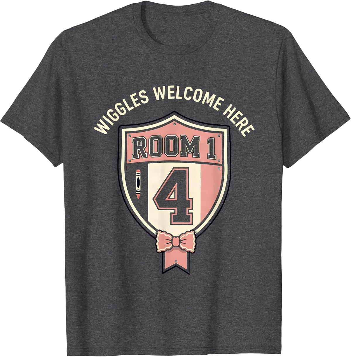 Wiggles Welcome Here Preschool Teacher Design T-Shirt - Dark Heather Grey