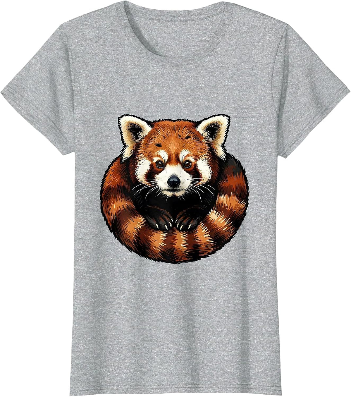 Red Panda Bust Cute Animal Lover Novelty Gift T-Shirt - Heather Grey
