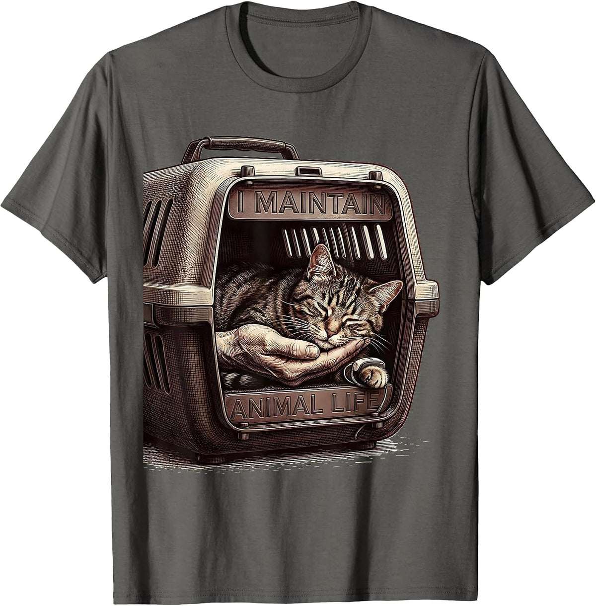 I Maintain Animal Life Funny Vet Tech Veterinary Medicine T-Shirt - Asphalt Grey