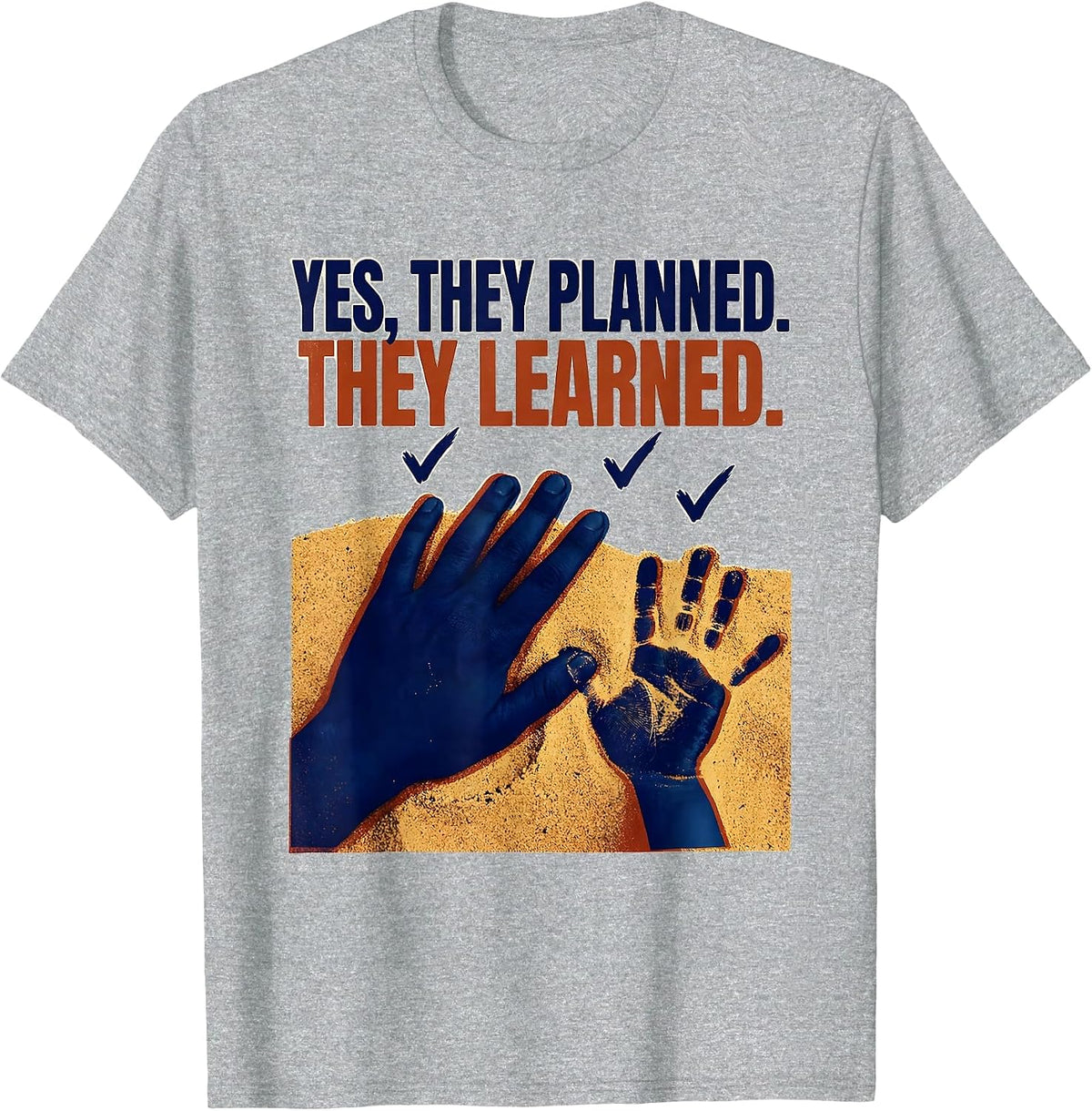 Men's Yes They Planned They Learned Preschool Teacher Back To T-Shirt - Heather Grey