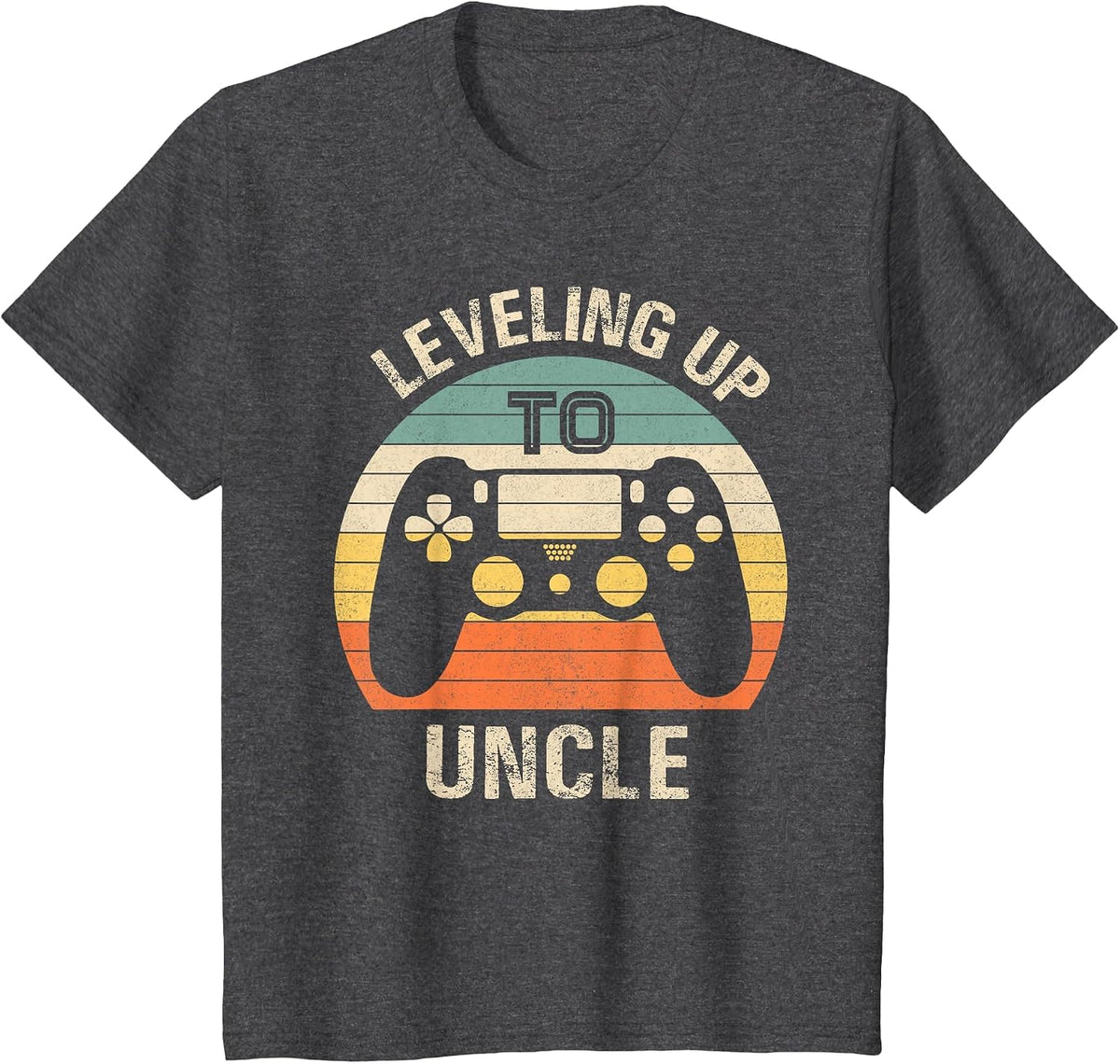 Leveling up to Uncle 2027 Funny Video Gamer Vintage Men T-Shirt - Dark Heather Grey