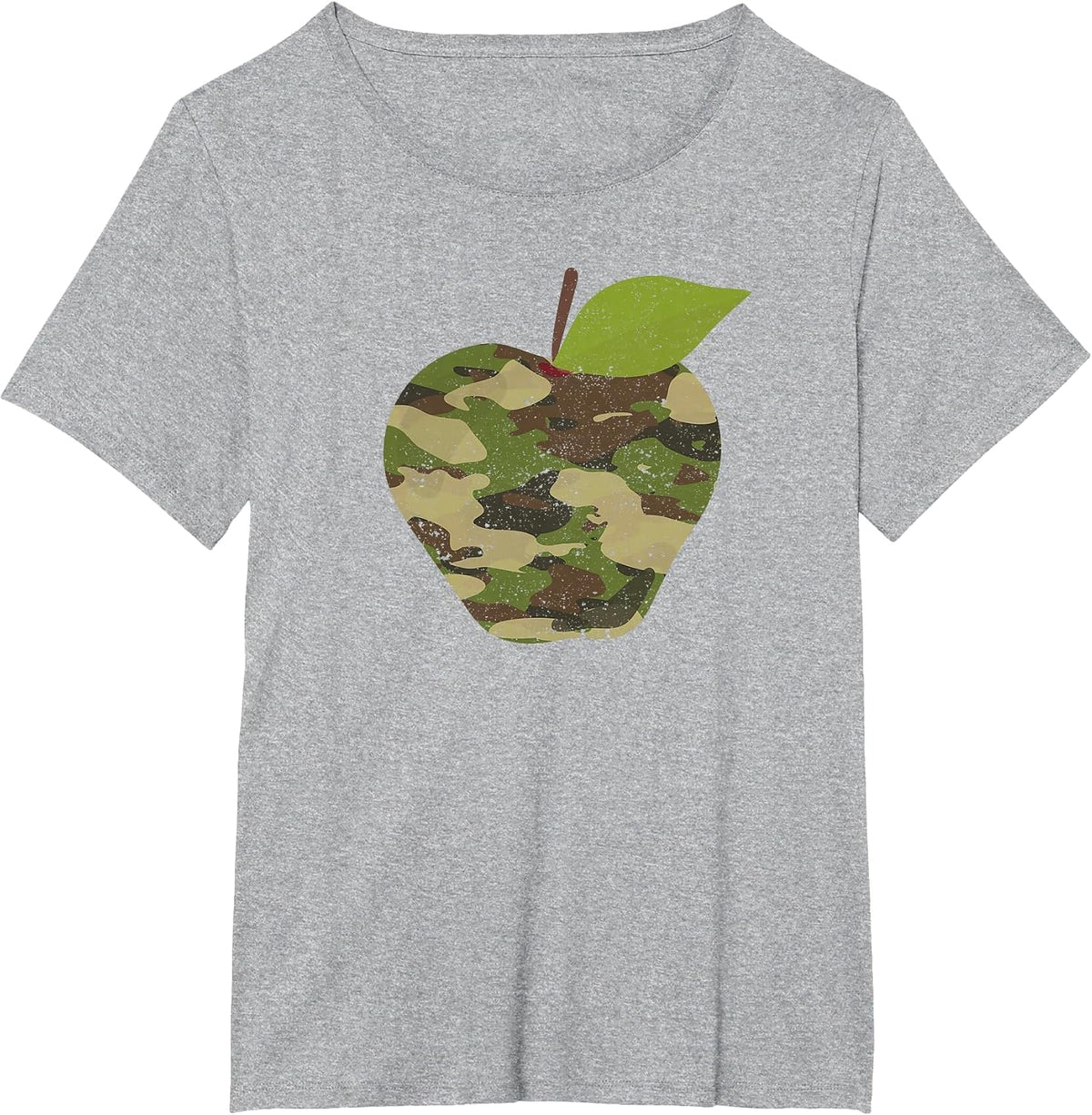 Camo Apple First Day of School Teaching Team Student Teacher T-Shirt - Heather Grey