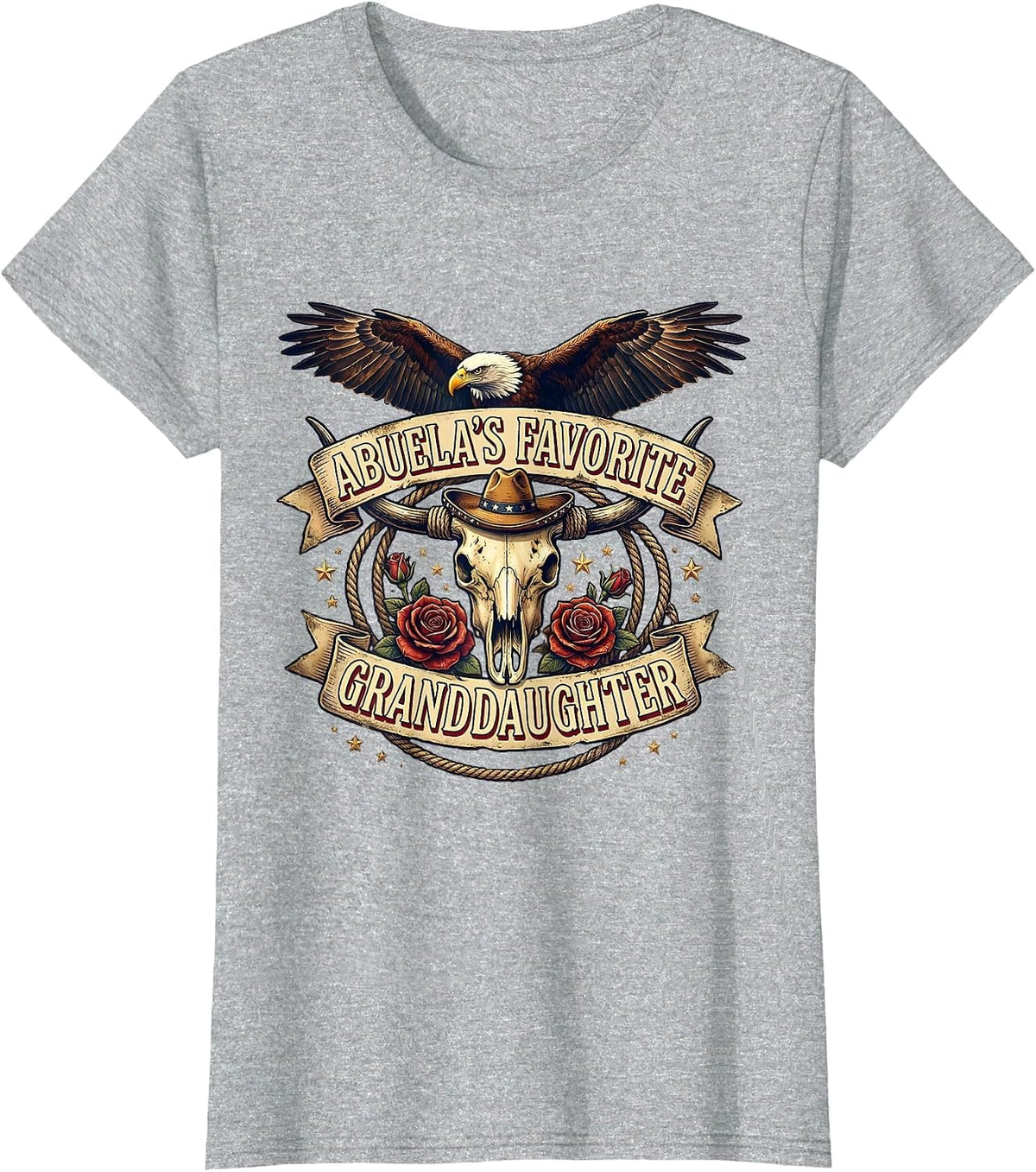 Abuela's Favorite Granddaughter Mexican Pride T-Shirt - Heather Grey