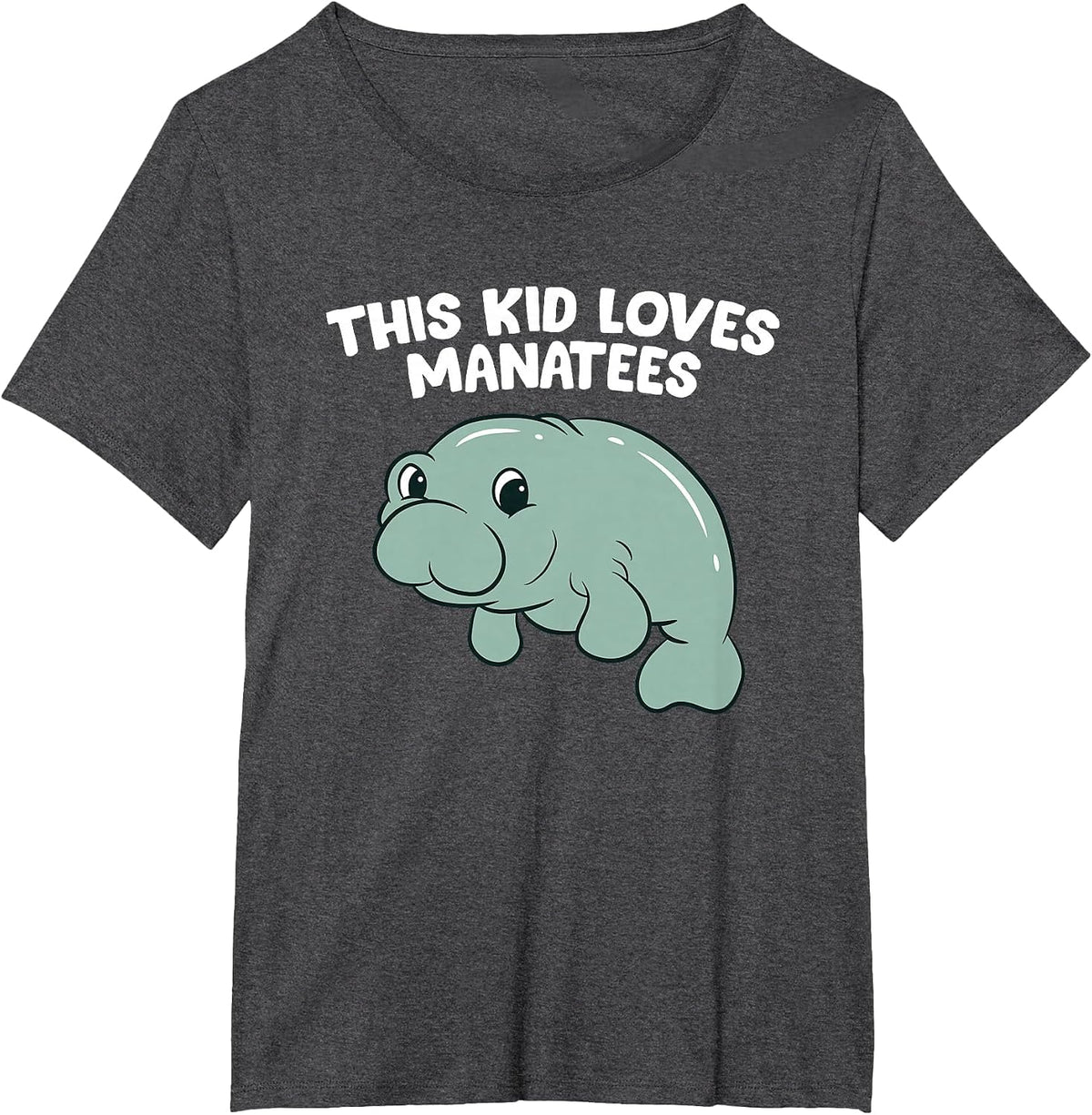 This Kid Loves Manatees Cute Manatee Kids T-Shirt - Dark Heather Grey