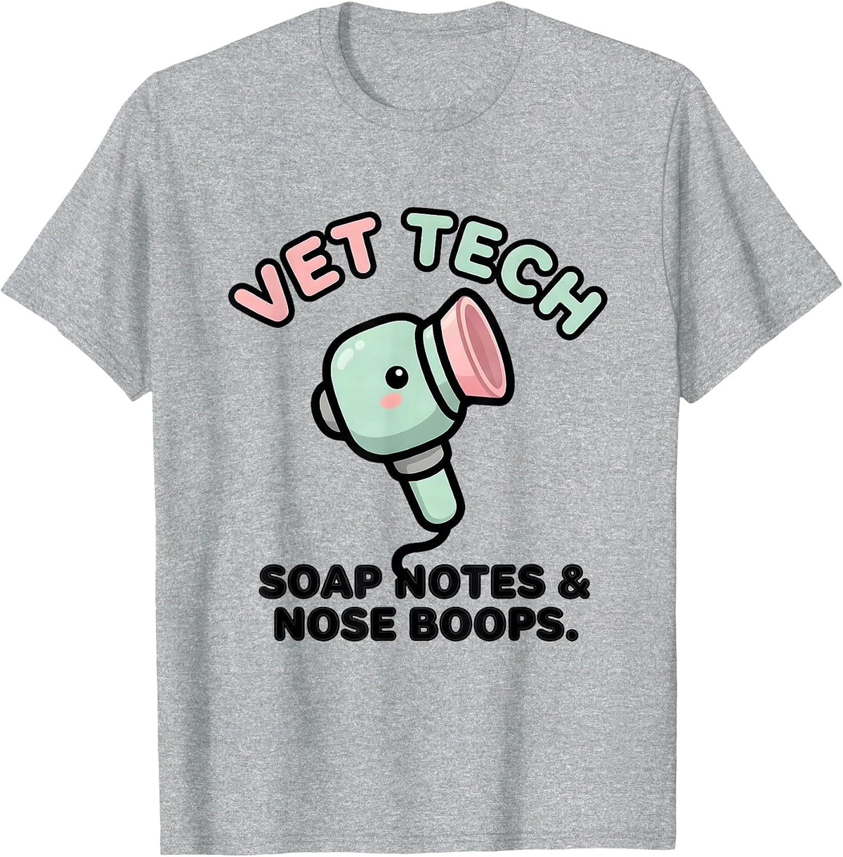 Men's Vet Tech SOAP Notes Nose Boops Cute Kawaii Veterinary T-Shirt - Heather Grey