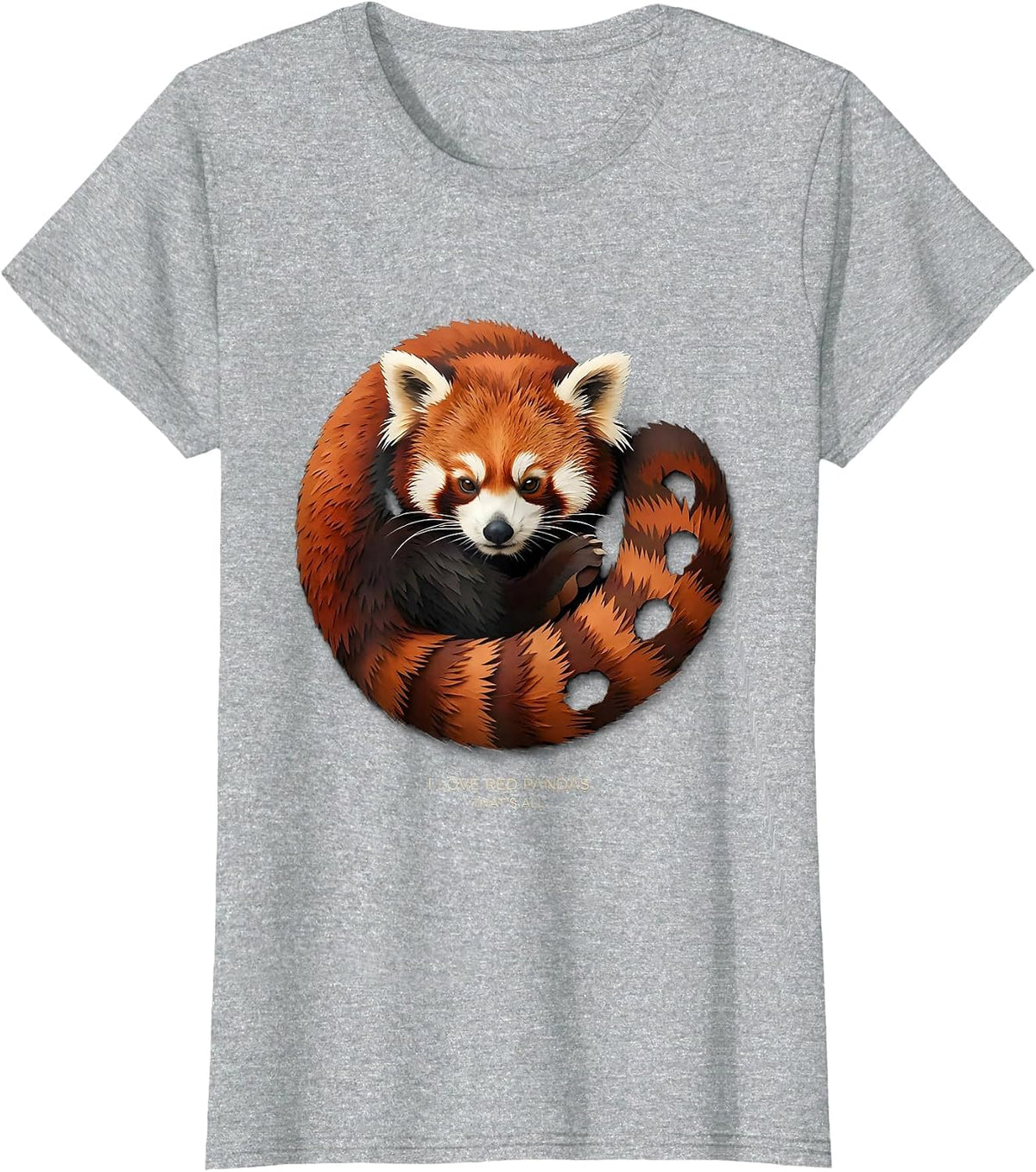 Women's I Love Red Pandas That's All Cute Animal Lover Gift T-Shirt - Heather Grey