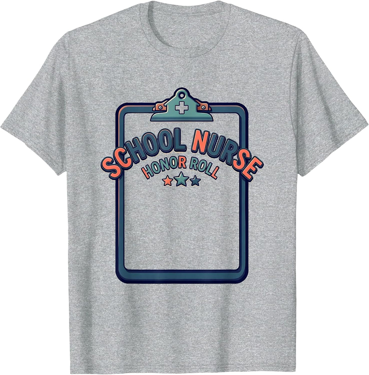 Men's School Nurse Honor Roll Bold Custom Nurse Appreciation Gift T-Shirt - Heather Grey