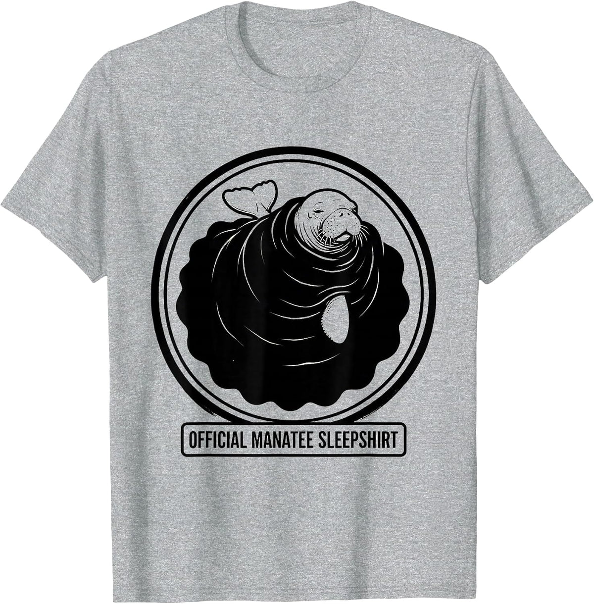 Men's Official Manatee Sleepshirt Cute Animal Lover Lounge T-Shirt - Heather Grey