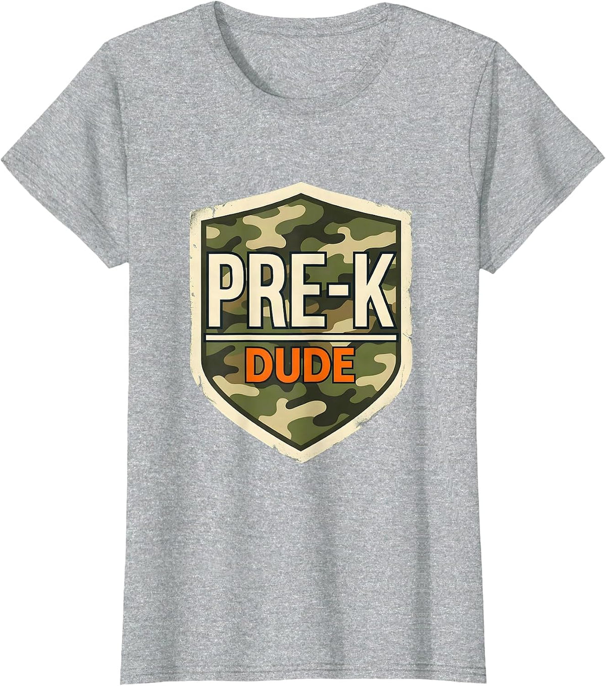 Pre-K Dude Camo Back To School Boys Teachers First Day T-Shirt - Heather Grey
