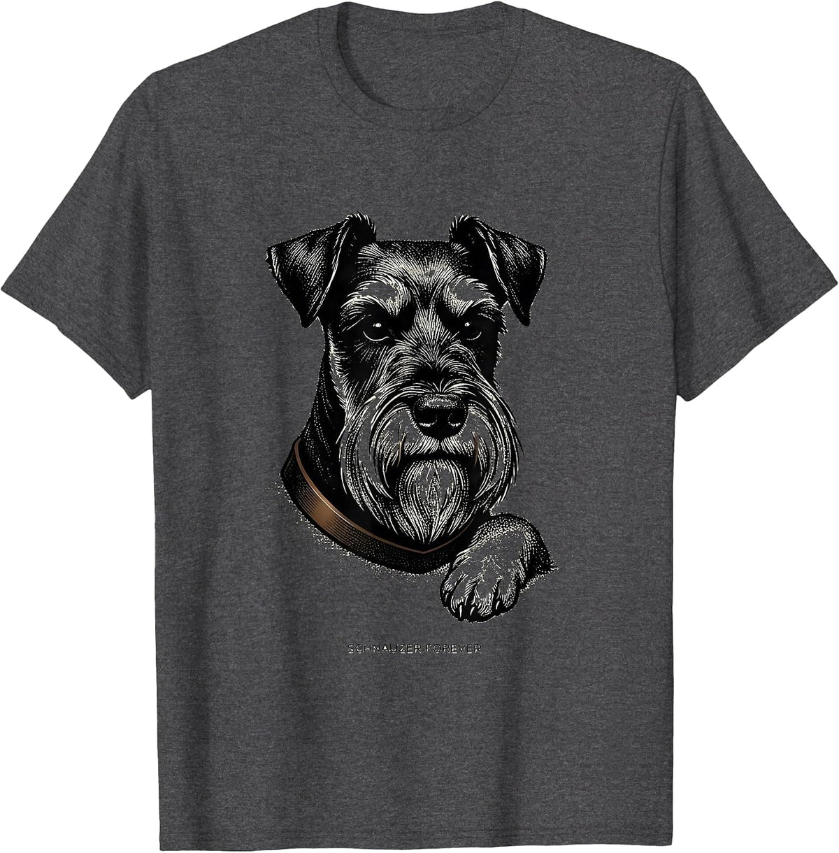 Schnauzer Forever Cute Miniature Schnauzer Lover Gift T-Shirt - Dark Heather Grey