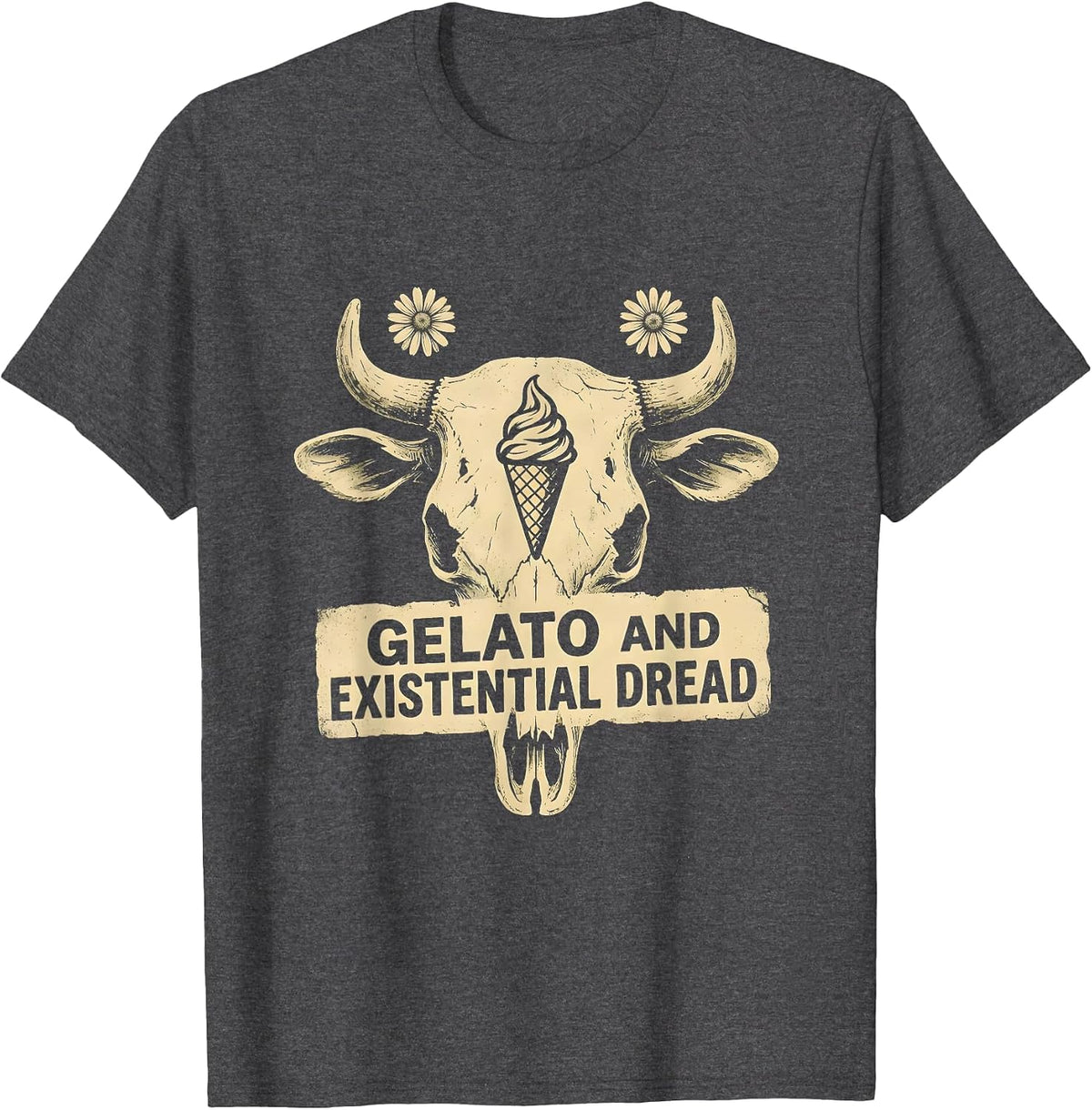 Gelato and Existential Dread Italian Brainrot T-Shirt - Dark Heather Grey