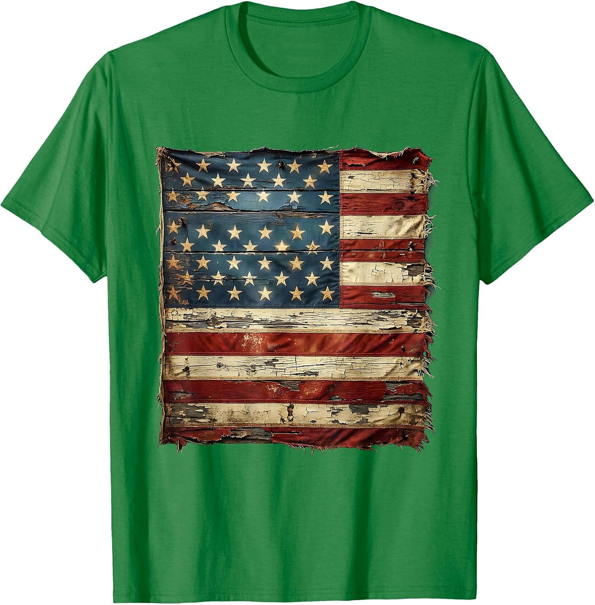 Men's American Flag Bald Eagle Arm Wrestling Graphic T-Shirt - Kelly Green