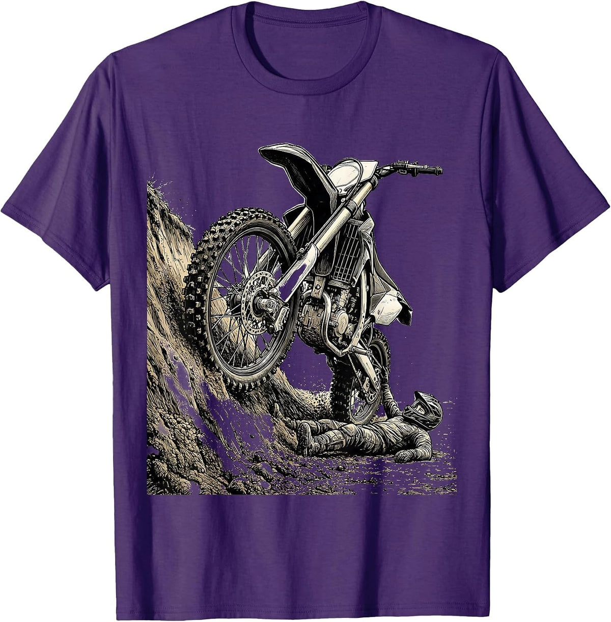 Dirt Bike Crash Humor Motocross Rider Gift T-Shirt - Purple
