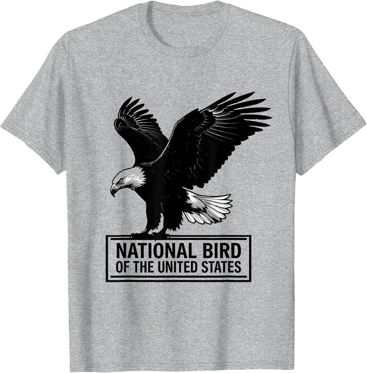 Men's National Bird Of The United States Bald Eagle Silhouette T-Shirt - Heather Grey